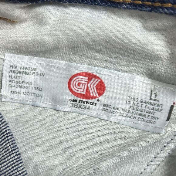 G&K Services Jeans Men's 38X34 Cat 2 Flame Resistant 100%‎ Cotton Blue Denim VTG - Picture 13 of 13